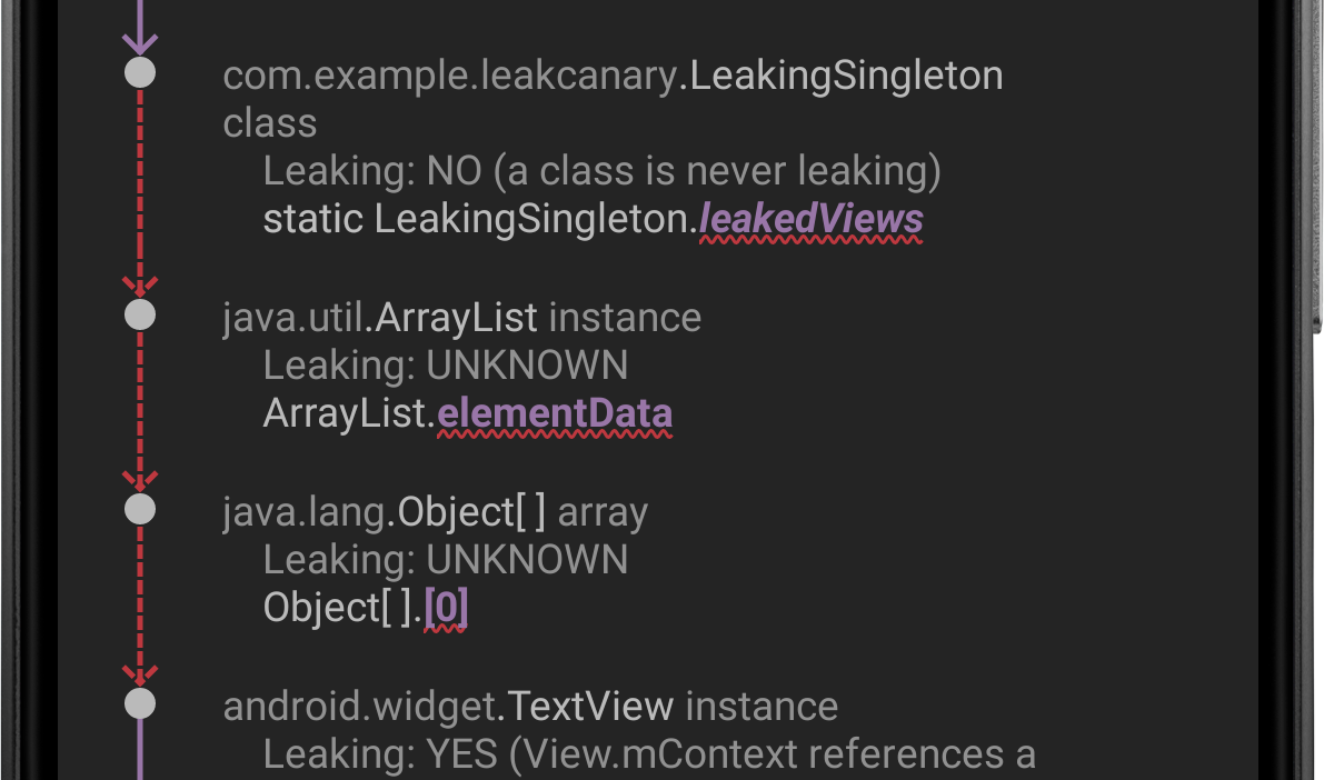 泄漏追踪包含 3 个可疑引用